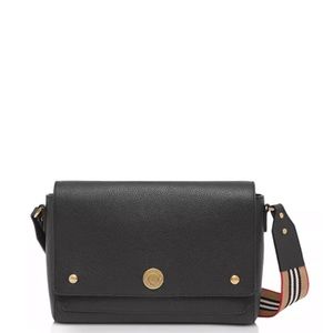 BURBERRY Black Leather Note Crossbody - 100% AUTH